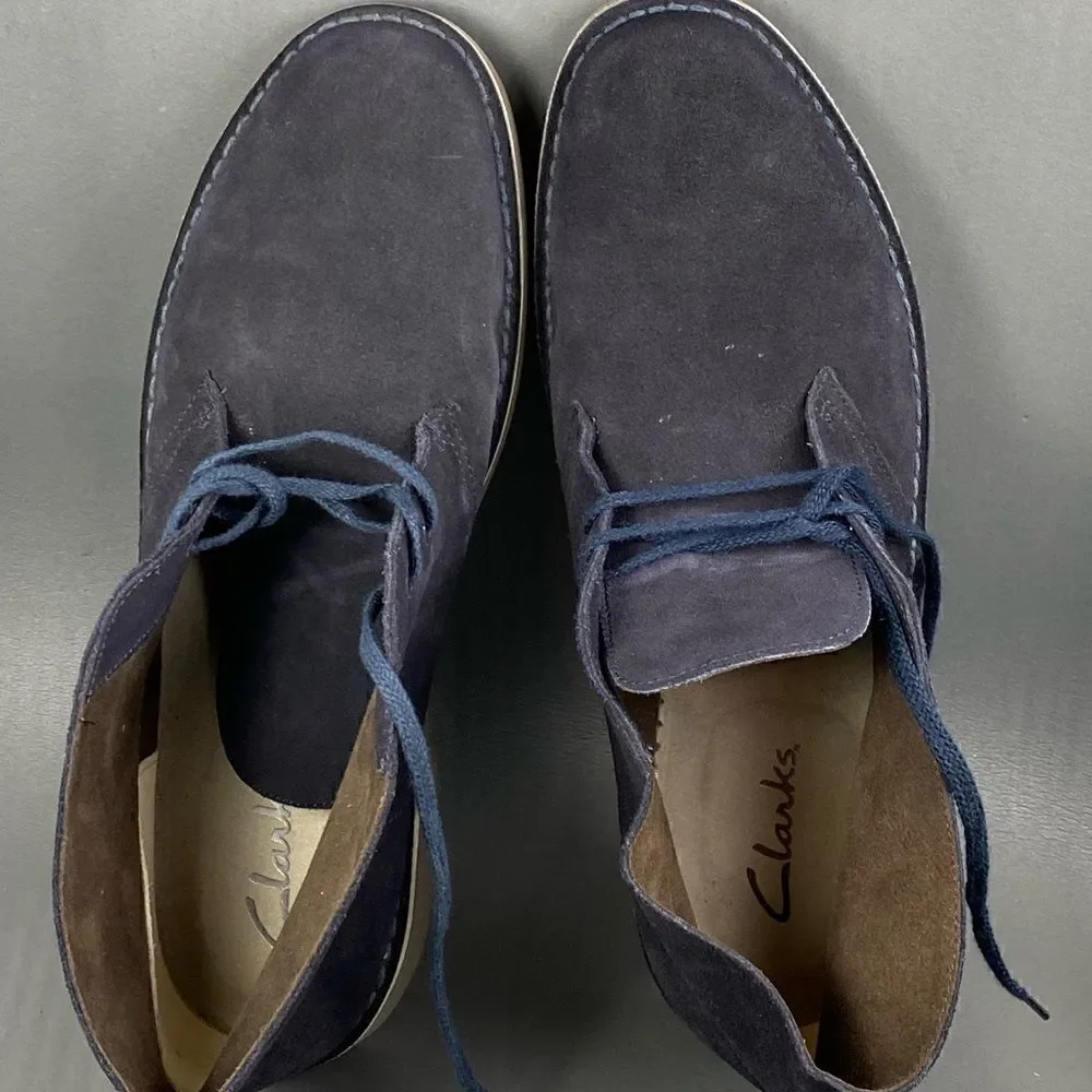Clark’s Originals Desert Chukka Boots Daim Blue Suede Lace up boots mens size 13